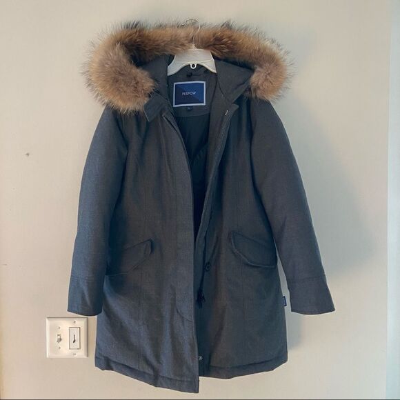 Pespow Womens Down Gray Aspen Parka size large - Picture 1 of 12